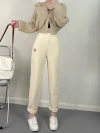 Coco 8011 Windproof space Pants for women 2022 Winter thickened sweatpants made of tweed, strapless, elastic waist casual sport pants details Picture